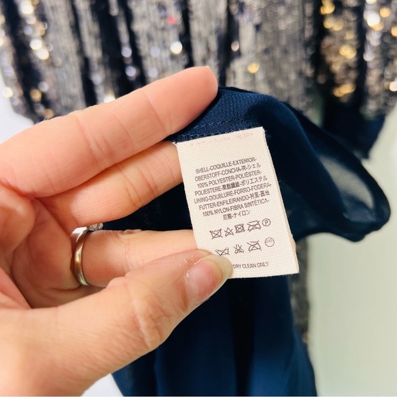 Free People NWT Emilia Sequin Dress Blue Medium - Picture 12 of 15